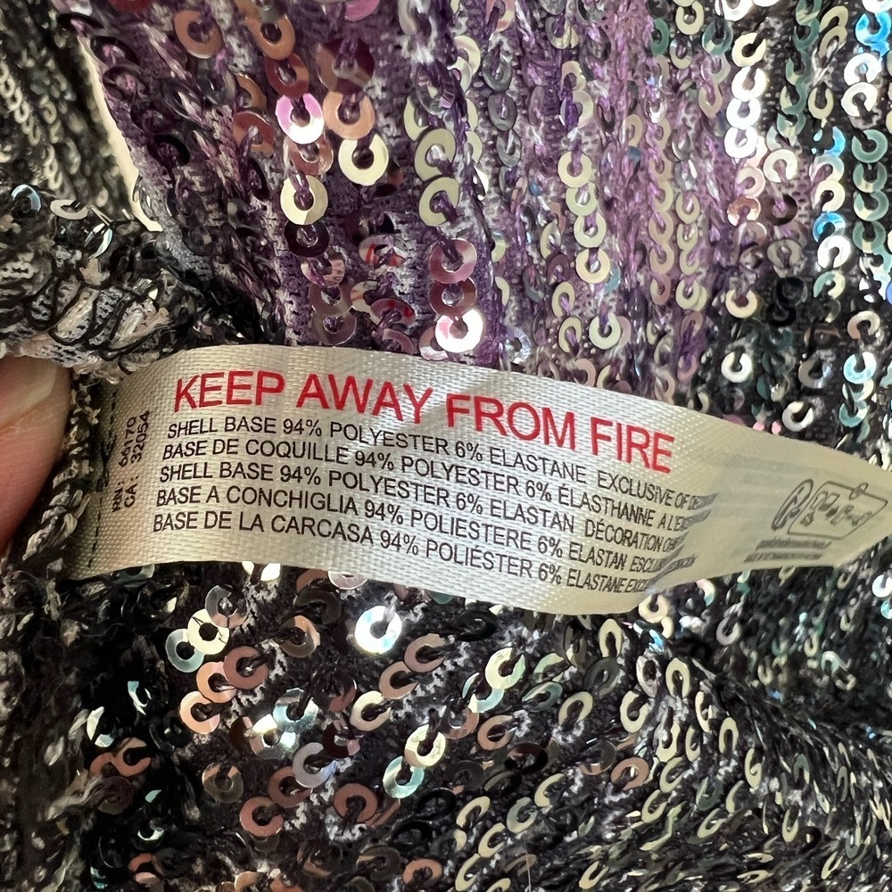 NWT new XS free people Gold Rush Floral Sequin Long Sleeve Top black purple - Picture 13 of 15